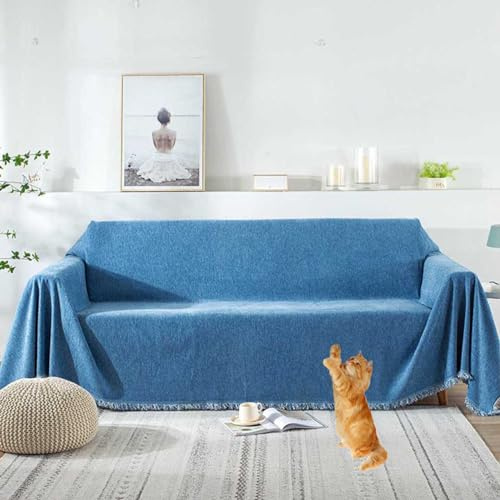 Générique Plaid Canape Grande Taille, Jeté De Canapé XXL d'angle, Antidérapant Grand Plaid pour Canapé XXL, Chenille Couverture Canapé Housse De Canapé, Lavable(#392,180x90cm)