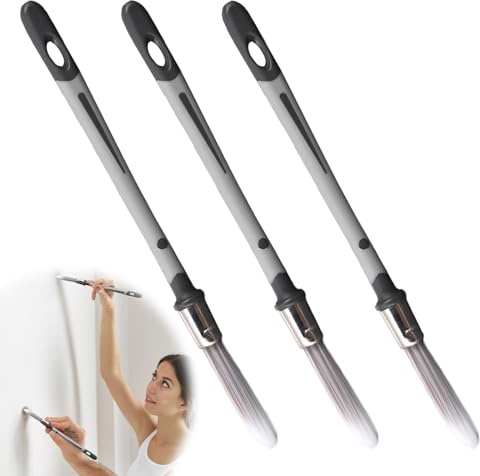 3pcs Small Paint Brushes for Walls, Trim, and Edges | 0.45/0.6/0.7 inch sizes, ideal for baseboards, corners, narrow areas, and touch-U.S - versatile wall painting tools