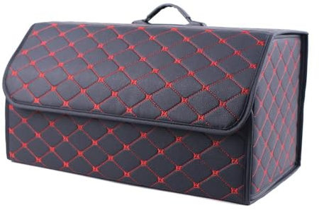 JCFF Leder-Kofferraumtaschen, zusammenklappbare Aufbewahrungsbox für VW Golf 5 6 7 8 GTE GTI GTD Clubsport Clubsport45 Variant Alltrack, Verstauen und Aufräumen von Zubehör,L-C/