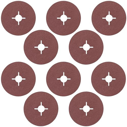 Bosch Professional DIY 10x Fiberschleifscheibe (für Winkelschleifer verschiedene Materialien, Ø 115 mm, Körnung 80), R444, Bordeaux