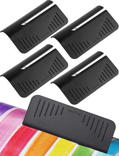 NiHome 4 PCS Wrapping Paper Cutters, Gift Paper Roll Cutter for Christmas, New Year, Birthday and Party Gift Wrapping with Storage Box, Easy to Cut for Gift Paper Rolls (Upgraded Black)