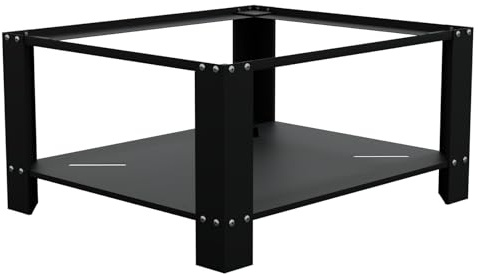 HAGO24 | Waschmaschinen-Untergestell 63x54x32cm | Schwarz | Sockel 40cm Höhe | Ablage Unterbau | Gummifüße | Rückenschonend | Ablagefach | 150kg Traglast | Vibrationsschutz