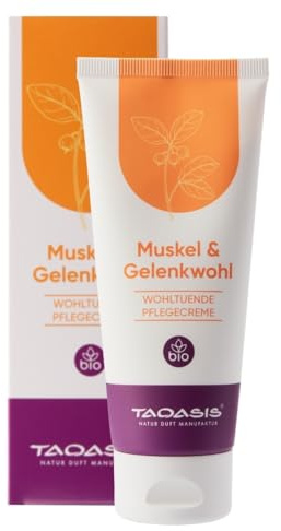 TAOASIS Muskel- & Gelenkwohl Pflegecreme – 100 ml – Naturreine ätherische Öle mit Arnika & Pfefferminze – Für Muskeln & Gelenke – Vegan & ohne synthetische Zusatzstoffe