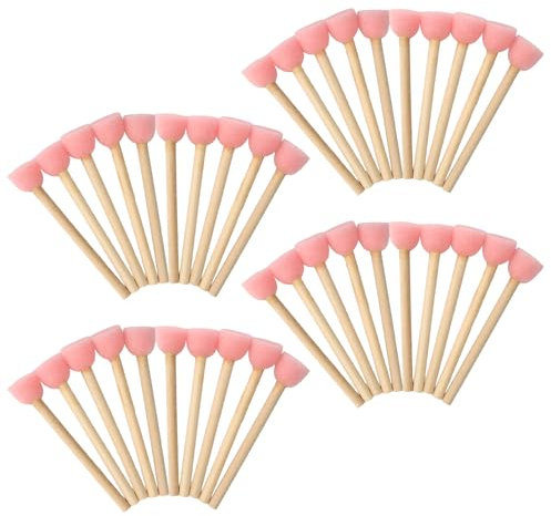Set De 40 Piezas Pinceles Niños, Pincel Esponja con Mango De Madera, Cepillo De Esponja para Pintar, Ideal para Niños Y Adultos