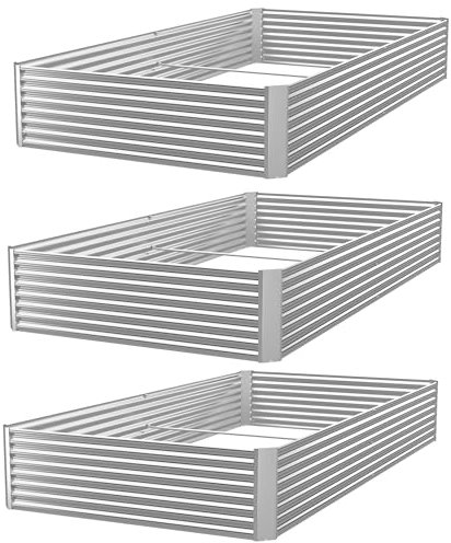 Bvewg 3 Pack 6x3FT Galvanized Raised Garden Bed Outdoor,Metal Garden Bed for Vegetables,Steel Raised Beds for Gardening,Above Ground Box for Flower