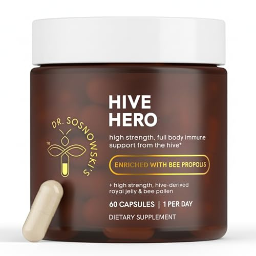 Dr Sosnowski's Hive Hero – Propolis, Royal Jelly & Bee Pollen Supplement – Triple Hive Action for Daily Wellness – 60 Vegetable Capsules