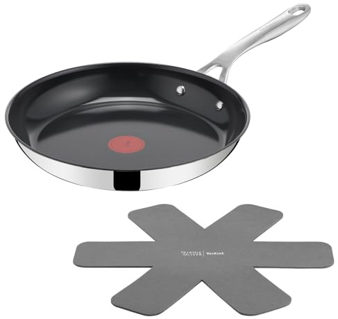 Tefal Jamie Oliver Cerámica - Sartén 28 cm, Revestimiento cerámico, Acero inoxidable, Antiadherente, Thermo-spot, Apto inducción y horno, Incluye protector de sartén