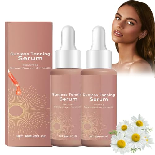 Gocce Abbronzanti Senza Sole, Gocce Autoabbronzanti, Gocce Autoabbronzanti Viso e Corpo, Gocce per Aumentare Naturalmente la Melanina, Miglioramento Duraturo Tono Della Pelle, Confezione da due