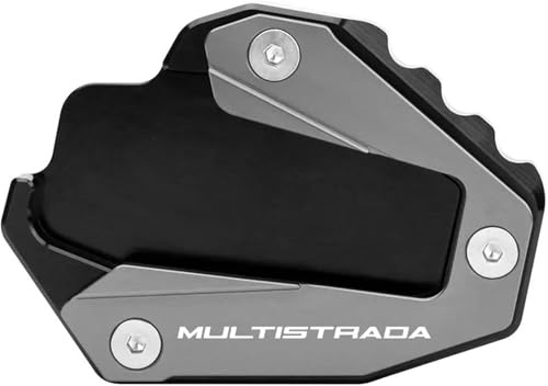 XWDPDNHHD Ständer Vergrößern Motorrad-Seitenständer Für Ducati Multistrada 1200 Enduro S 1260 Pikes Peak D/Air Grand Tour 950 950S V4 Rally Sport Fußauflage Verlängerungs Fuß Pad(Titan)