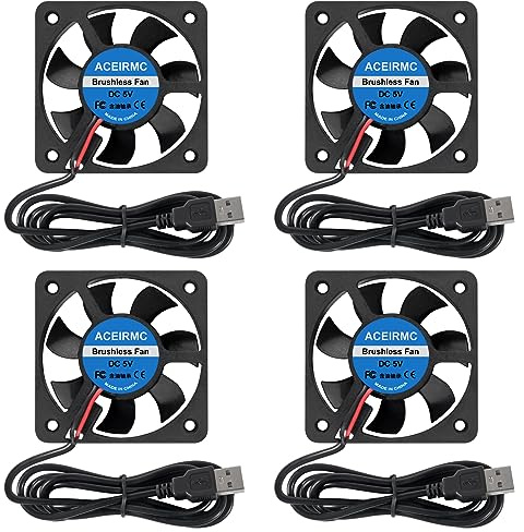 4 Stück 50mm USB bürstenloser Lüfter 50mm x10mm DC 5V leiser Kühlventilator 5010 Mini-Computer-Lüfter für kleine Haushaltsgeräte Ersatzserie
