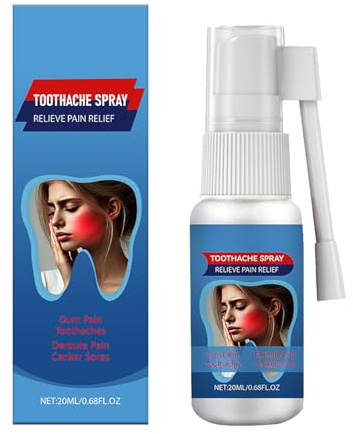 Mnozreo Alivia el Dolor de las Encías,Spray para el Cuidado de las Encías,Contiene Enjuague Bucal,Aerosol para el Cuidado Bucal Aliviar,Spray Portátil De Dolor De Muelas,20ML