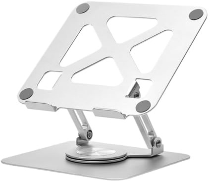 lluoqian stående laptopstativ 360° vridbar – aluminiumlegering, vikbar, bärbar, höjdjusterbar kylbas för skrivbordet