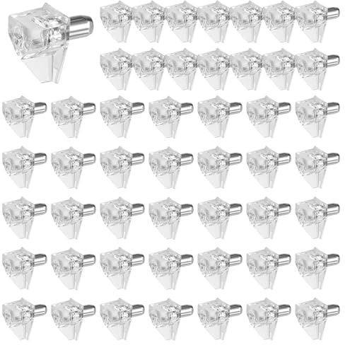 XIANJIA 50 Stück Einlegeboden Halter Bodenträger, 5mm Regalbodenträger Kunststoff, Glasbodenträger, Fachbodenträger, Geeignet für Küchen, Wohnzimmer, Kleiderschränke und Bücherregale