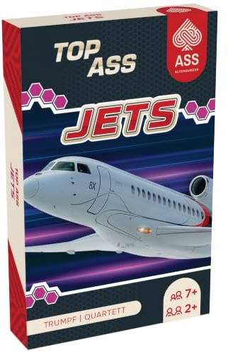 Ass Altenburger TOP Ass - Jets Quartett u. Trumpf, Technik-Reihe, Flugzeuge, Flieger, inkl. 3 Joker, in Pappschachtel