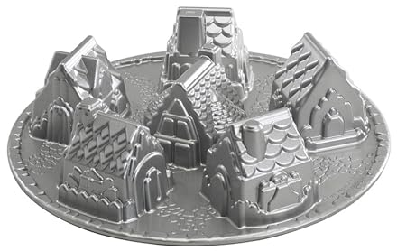 Nordic Ware 81948 Cosy Village 6-Cup Cake Pan Silver