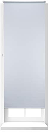 Relaxdays Thermo Verdunklungsrollo, Hitzeschutz, Fenster Seitenzugrollo, Klemmfix ohne bohren, 80x210, Stoff 76 cm, weiß