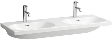 LAUFEN Lua Doppelwaschtisch, ohne Hahnloch, ohne Überlauf, 1200x460mm, H8140814001421, Farbe: Weiß mit LCC