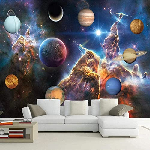 3D Wandtapete Universum Planet Weltraum Galaxie Fototapeten Wohnzimmer Tv Sofa Thema Hotel Luxus Hintergrund Wandmalerei Wohnkultur Abziehen Und Aufkleben Wandkunst Selbstklebende Wa 400(B)x280(H)cm