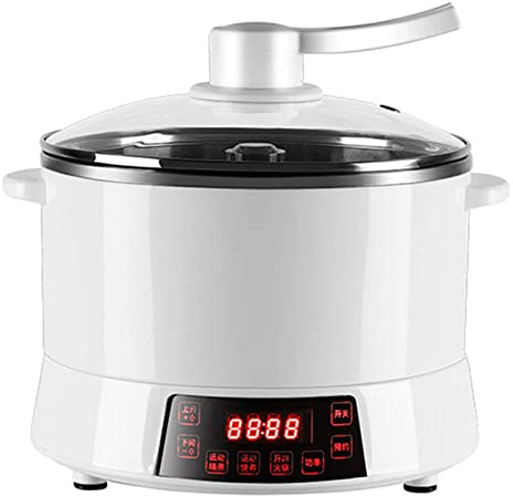 Cuociriso,Cuociriso Domestico, Zucchero Ridotto Intelligente, Rivestimento in Acciaio Inossidabile da 4 Litri, Design Separato del Corpo della Pentola, Sollevamento Automatico,Bian