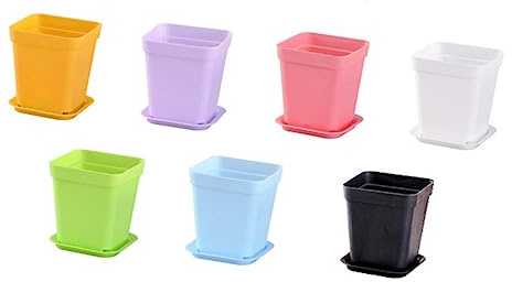 BESPORTBLE 14 Piezas Macetas para Plantas Suculentas Mini Macetas De Terracota Organizador para Jardineras Accesorios De Jardín con Bandejas