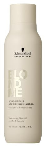 Schwarzkopf Professional BLONDME Bond Repair Nourishing Shampoo Glättendes Haarshampoo Mandelöl Weißer Tee Tiefennährend Hydratisierend Und Weichmachend 300 ml