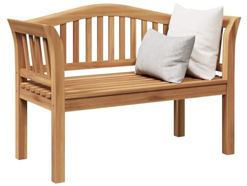 vidaXL Bank Braun 120 x 53,5 x 85 cm Massivholz Teak | Langlebiges Teakholz, das wirklich hält, Ist zum Entspannen gedacht, Lässt die Luft zirkulieren und sieht klasse aus