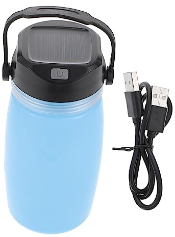 PENIKOKO 1pezzi Bollitore Portatile Da Viaggio Con Carica Solare Usb Tazza Luminosa Leggera e Compatta Per Campeggio Escursionismo e Viaggi Colore Azzurro