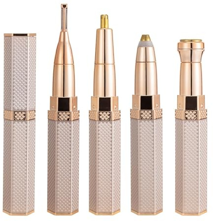 Rasoio Elettrico Per Sopracciglia - Dispositivo Per La Depilazione 4 In 1, Tagliacapelli Viso Lavabile, Epilatore Elettrico, Rasoio Viso Indolore Ricaricabile Per Mento, Labbro Superiore Per Donne, Br