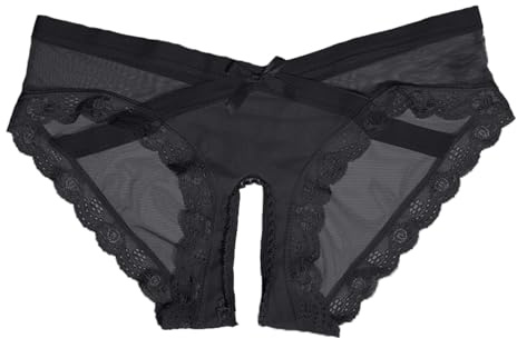 Generico Slip Donna con Buco Taglie Forti Perizoma Aperto Mutande Brasiliana Pizzo Tanga Curvy Mutandine Vita Bassa Culotte Pizzo Underwear,Regali Natale