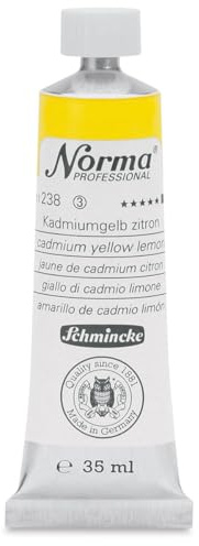 Schmincke – Norma® Professional - feinste Künstler-Ölfarben, Kadmiumgelb zitron - 35 ml