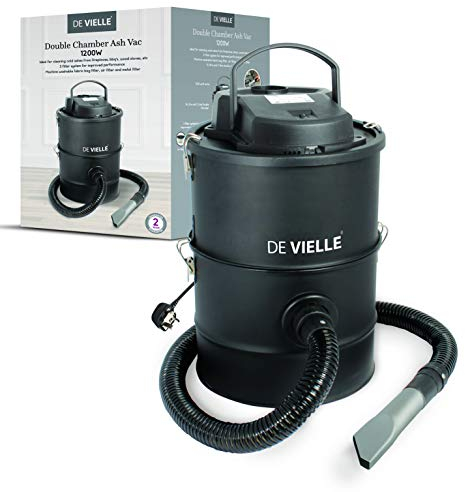De Vielle Ash Vacuum Cleaner, Metal, Black, 25 Litre
