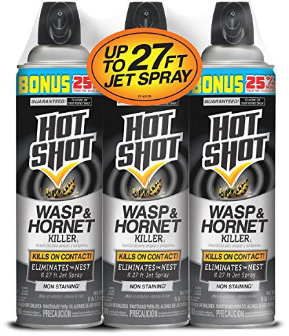 Hot Shot Wasp and Hornet Killer Aerosol, 17.5-Ounce, 3-Pack