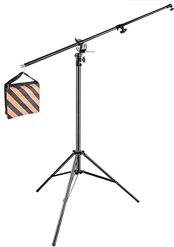 Neewer - Trípode Soporte de Lámpara Ajustable con Pinza Giratoria de 2 Maneras y Saco de Arena, para Estudio de Fotografía y Vídeo, 390cm