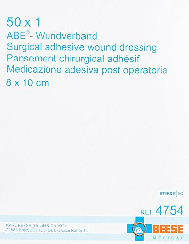 Meditrade 4754 Abe Wundverband, Steril, 8 cm Länge x 10 cm Breite (50-er pack)