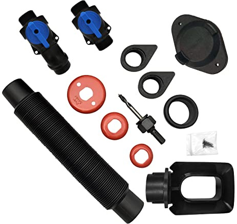 EarthMinded - Kit de desviador de Barril de Lluvia y Piezas para bajantes rectangulares de 3 x 4 Pulgadas, Sistema de Recogida de Agua para convertir contenedores en barriles de Lluvia, Captura Agua