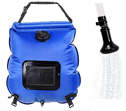 Lejie Solarduschtasche, 5 Gallonen / 20L Solarheizung Camping Duschtasche für Outdoor-Reisen Wandern Klettern Bergsteigen Sommerdusche mit Thermometer