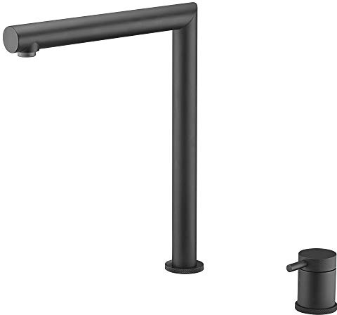 Imex - Grifo monomando de cocina plegable para Ventana Frontal - Grifo Cocina Abatible - Monomando Grifo Mezclador Cocina Fregadero Oculto de Elevación - Negro Mate GCE018/NG