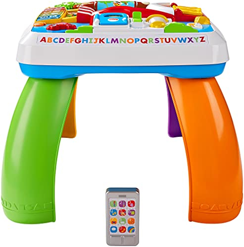 Fisher-Price Tavolino Attività della Città di Cagnolino Ridi & Impara con Luci, Suoni e Giocattoli Educativi, per Bambini 6+Mesi, HBW49, Imballaggio Sostenibile