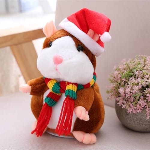 Talking Hamster Plush Toy Electric Hamster Repeats What You Say Plush Animal Funny Interactive Toy Electronic Hamsters Mouse for Adult Boyfriend Girlfriend Lover Xmas Gift Birthday Gift