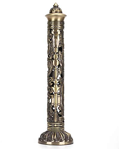 GOTOTOP Incense Stick Holder Räuchergefäß Vertikaler, 8,5 x 7 cm Weihrauchbrenner Bronze Tone Dragon Phoenix Relief für Craft Ornaments Tea Room Decoration Buddhistisches