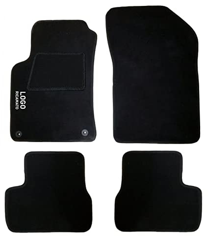 Auto Accessori Lupex | Juego de 4 Alfombrillas de Coche compatibles con C3 II (2009-2016) con 2 Clips de fijación | Alfombras moldeadas de moqueta con Bordado en el Lado del Conductor