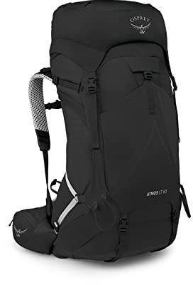 Osprey Atmos AG LT Herren-Trekkingrucksack, 50L Small/Medium, Black