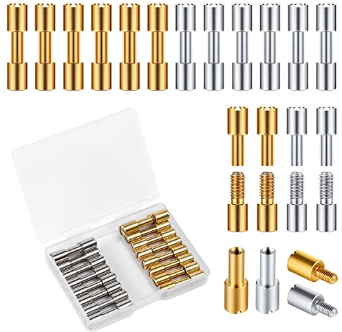 20 Sätze Messing Bolzenbefestigungen und Edelstahl Halterungs Bolzenbefestigungen Kopfdurchmesser 6mm Messergriff Stifte Messergriff Schrauben Taktische Blindnieten mit Kunststoffgehäuse