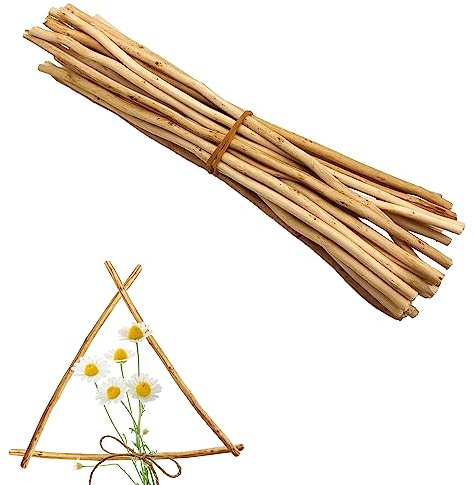 ZAHD 25 Stück Holzstab Bastelhölzer Basteln,Holzstäbchen (Holzfarbe 30cm) | Basteln,Holzstab Kunst Handwerk Heimwerker Foto Requisiten,Holz Log Sticks Ast natürlichem,Holzstäbe Basteln,Rundstab