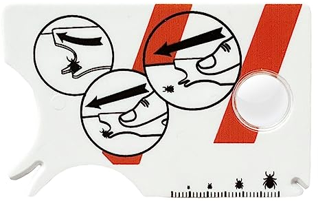 IZyufan Zeckenkarte, Zecken Waagenkarte Mit Lupe, Schnelle Reinigung Von Zecken Zeckenkarte für Menschen Kinder Hunde Katzen