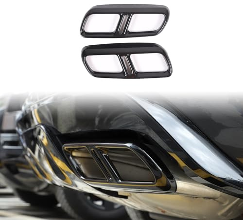Heutamo Exhaust Muffler Tail Pipe Trim Cover Compatible with Land Rover Range Rover Sport 2023 2024, Stainless Steel Rear Exhaust Pipe Cover Trim (Black)