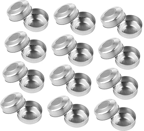 Anneome 100 Recipientes Circulares de Aluminio Plata para Hacer Velas de Té, Resistentes a Altas Temperaturas y Fijar Mechas en Manualidades de Velas