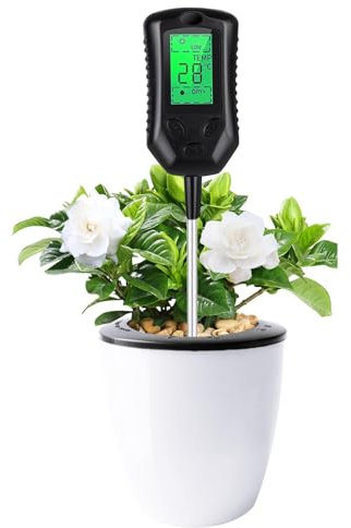 Bodenfeuchtetester für Pflanzen, Pflanzenfeuchtemessgerät - Digitale Bodentestsonde | Bodentemperaturtester für Zimmerpflanzen, Wasserzähler, PH-Temperatur – genaue Überwachung für Blumen, Nutzpflanze
