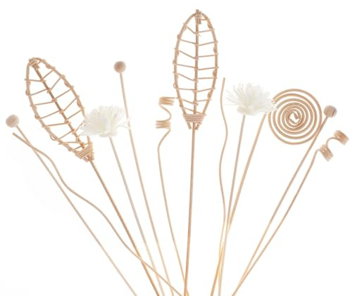 Haakong 12 Pcs Reed Diffuser Sticks Rattan Flower Reed Fragrance Diffuser Set Diffuser Sticks for Office Home Decor