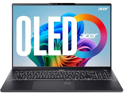 Acer Swift 16 AI OLED (SF16-51-74C3) KI Laptop, Copilot+ PC, 16 WQ2.8K OLED 120Hz Display, Intel Core Ultra 7 256V 16 GB RAM, 1 TB SSD, Intel Arc Grafik 140V, Windows 11, QWERTZ Tastatur